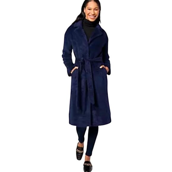 Isaac Mizrahi Jackets & Blazers - QVC Isaac Mizrahi Wrap Long Coat w/ Notched Collar & Pockets NAVY NWOT SIZE J